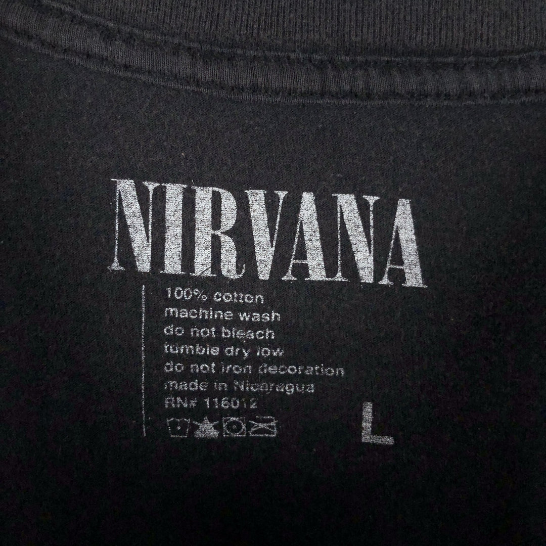 NIRVANA Nirvana Band T-shirt, Band T, Men's L size cotton black type Vintage Second Hand