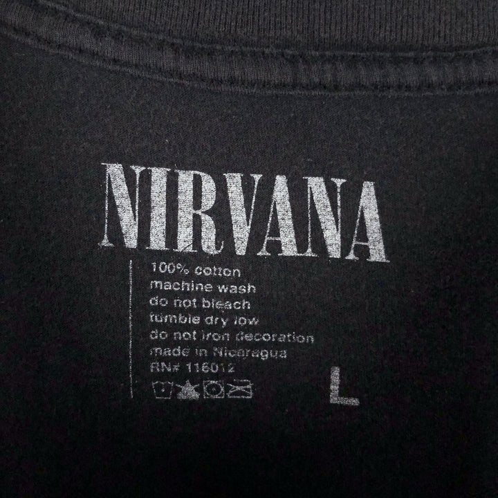 NIRVANA Nirvana Band T-shirt, Band T, Men's L size cotton black type Vintage Second Hand