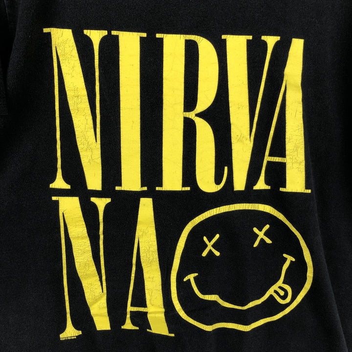NIRVANA Nirvana Band T-shirt, Band T, Men's L size cotton black type Vintage Second Hand