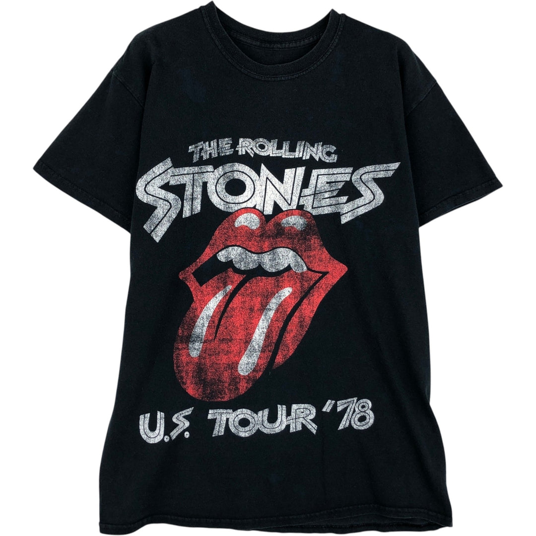 The Rolling Stones Band T-shirt, Men's XL unclear black type Vintage Second Hand