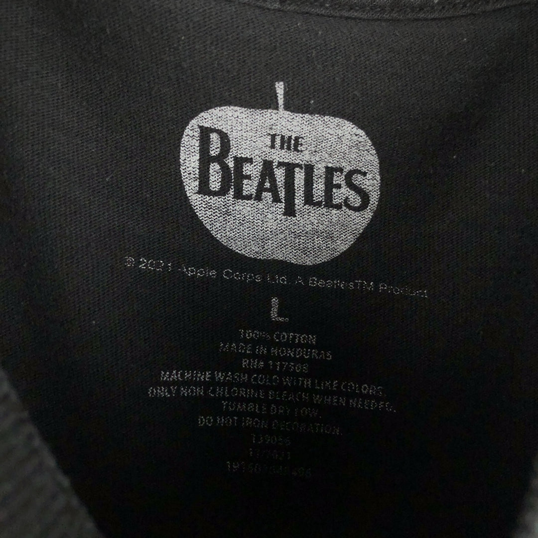 THE BEATLES Band T-shirt, Men's L size cotton black type Vintage Second Hand