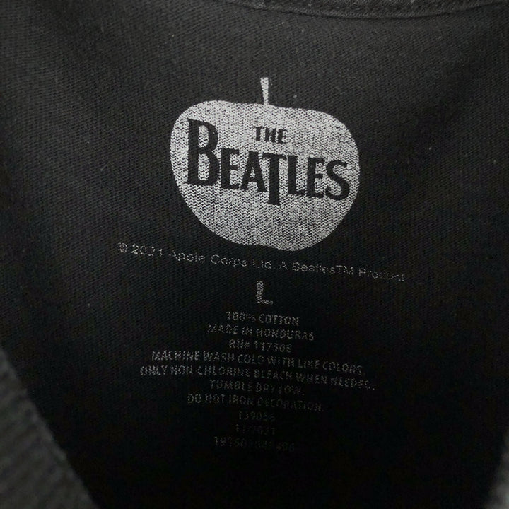 THE BEATLES Band T-shirt, Men's L size cotton black type Vintage Second Hand