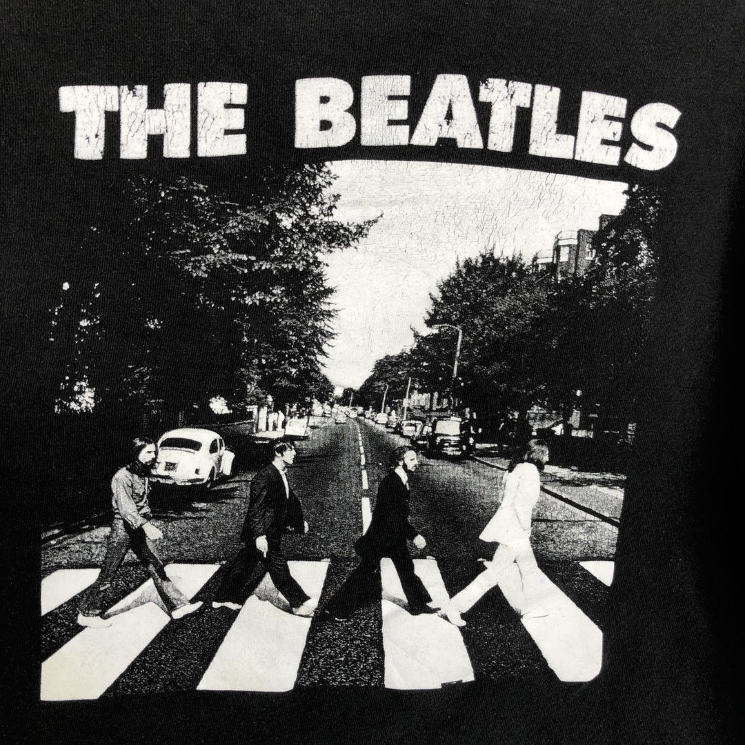 THE BEATLES Band T-shirt, Men's L size cotton black type Vintage Second Hand
