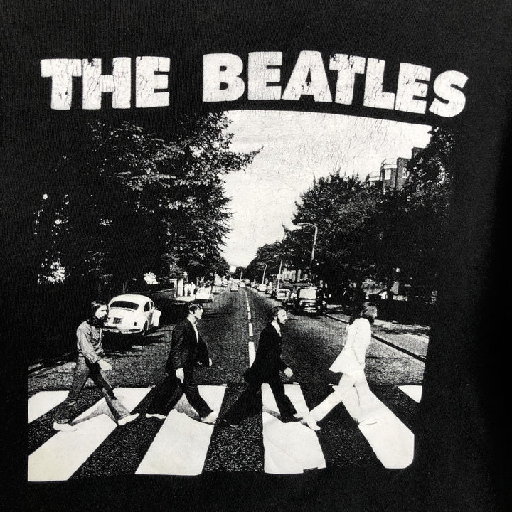 THE BEATLES Band T-shirt, Men's L size cotton black type Vintage Second Hand