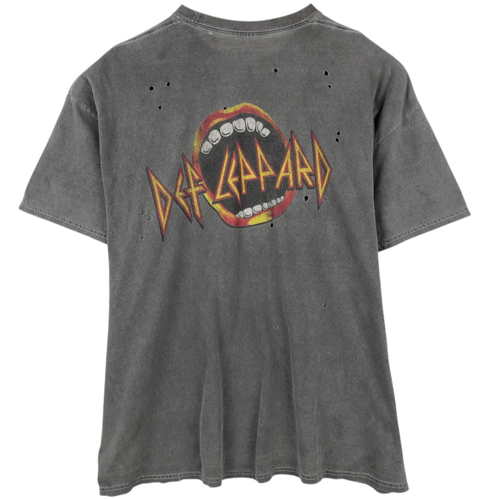 DEF LEPPARD Def Leppard Band T-shirt Band T Men's XL size cotton Charcoal Vintage Second Hand