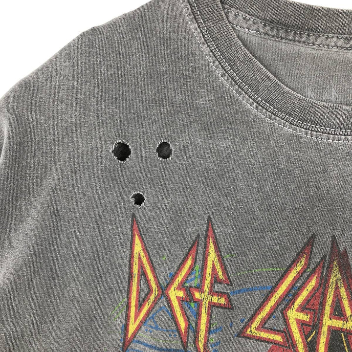DEF LEPPARD Def Leppard Band T-shirt Band T Men's XL size cotton Charcoal Vintage Second Hand