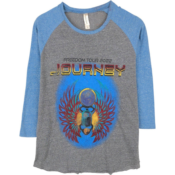 Threadfast Apparel JOURNEY 3/4 Sleeve Raglan Band T-Shirt (Men's Size M) unclear Charcoal Vintage Second Hand