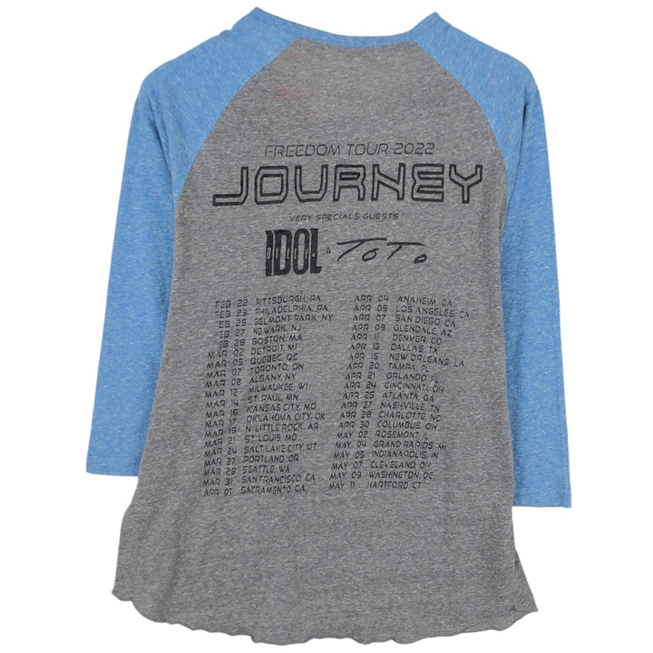 Threadfast Apparel JOURNEY 3/4 Sleeve Raglan Band T-Shirt (Men's Size M) unclear Charcoal Vintage Second Hand