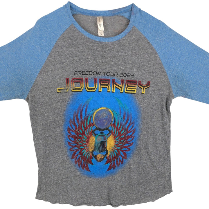 Threadfast Apparel JOURNEY 3/4 Sleeve Raglan Band T-Shirt (Men's Size M) unclear Charcoal Vintage Second Hand