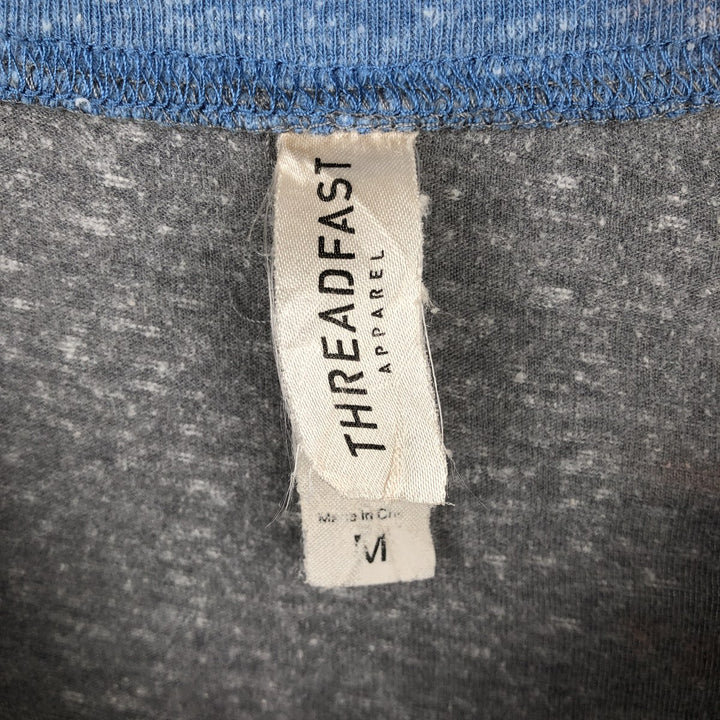 Threadfast Apparel JOURNEY 3/4 Sleeve Raglan Band T-Shirt (Men's Size M) unclear Charcoal Vintage Second Hand
