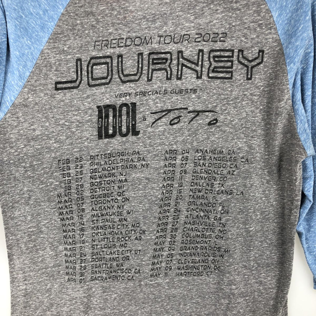 Threadfast Apparel JOURNEY 3/4 Sleeve Raglan Band T-Shirt (Men's Size M) unclear Charcoal Vintage Second Hand