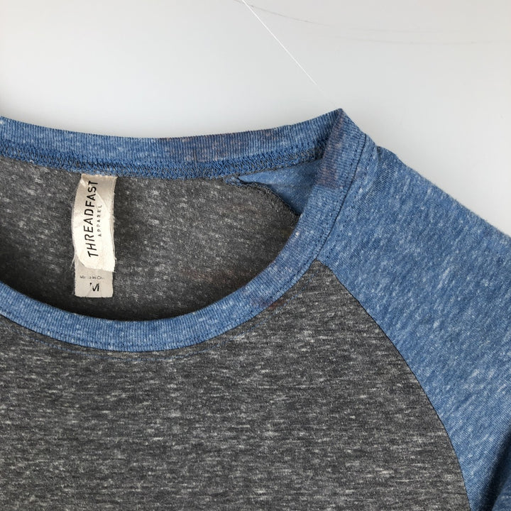 Threadfast Apparel JOURNEY 3/4 Sleeve Raglan Band T-Shirt (Men's Size M) unclear Charcoal Vintage Second Hand