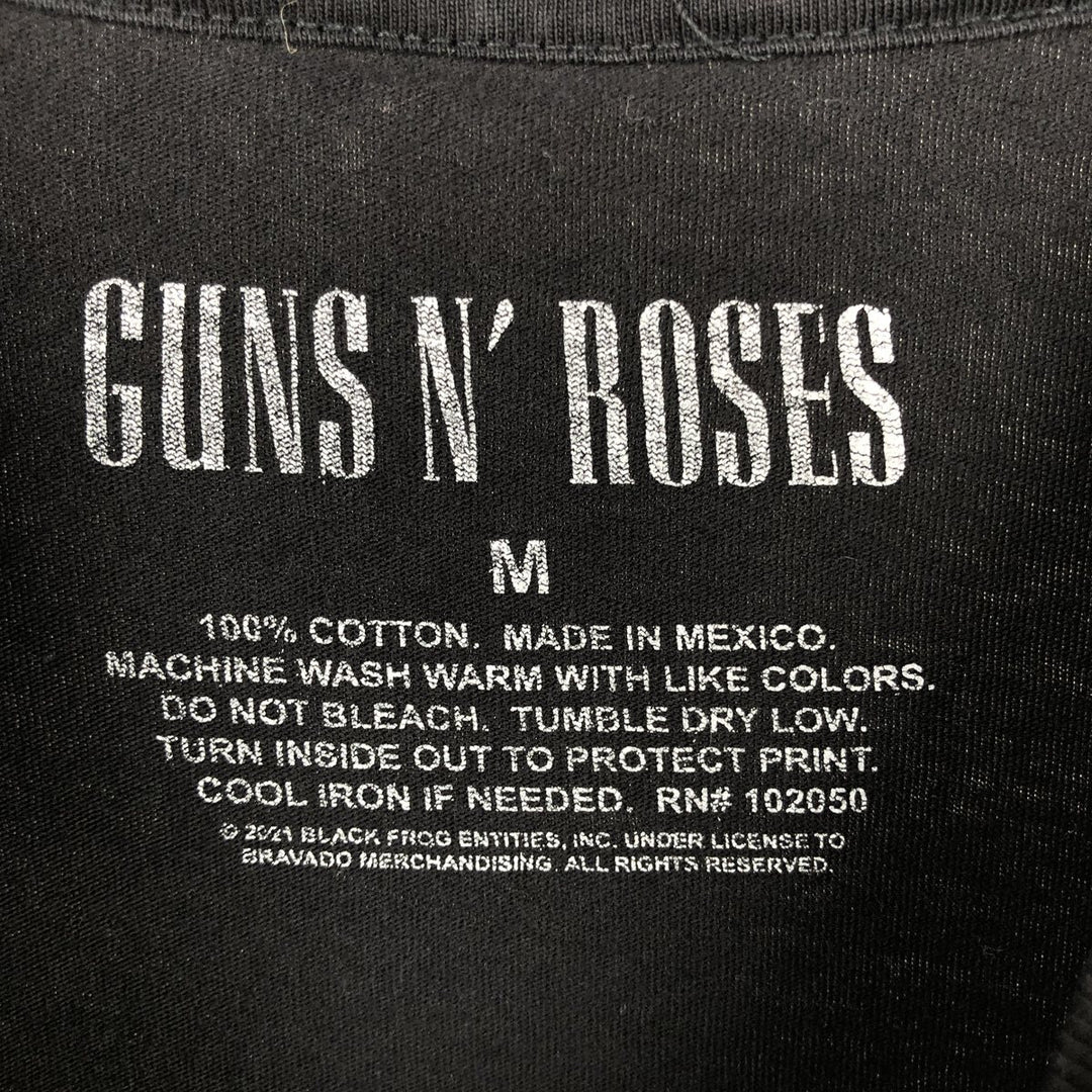 GUNS N' ROSES Guns N' Roses Band T-shirt Band Tee Men's M size cotton black type Vintage Second Hand