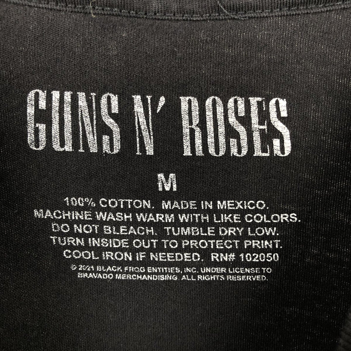 GUNS N' ROSES Guns N' Roses Band T-shirt Band Tee Men's M size cotton black type Vintage Second Hand