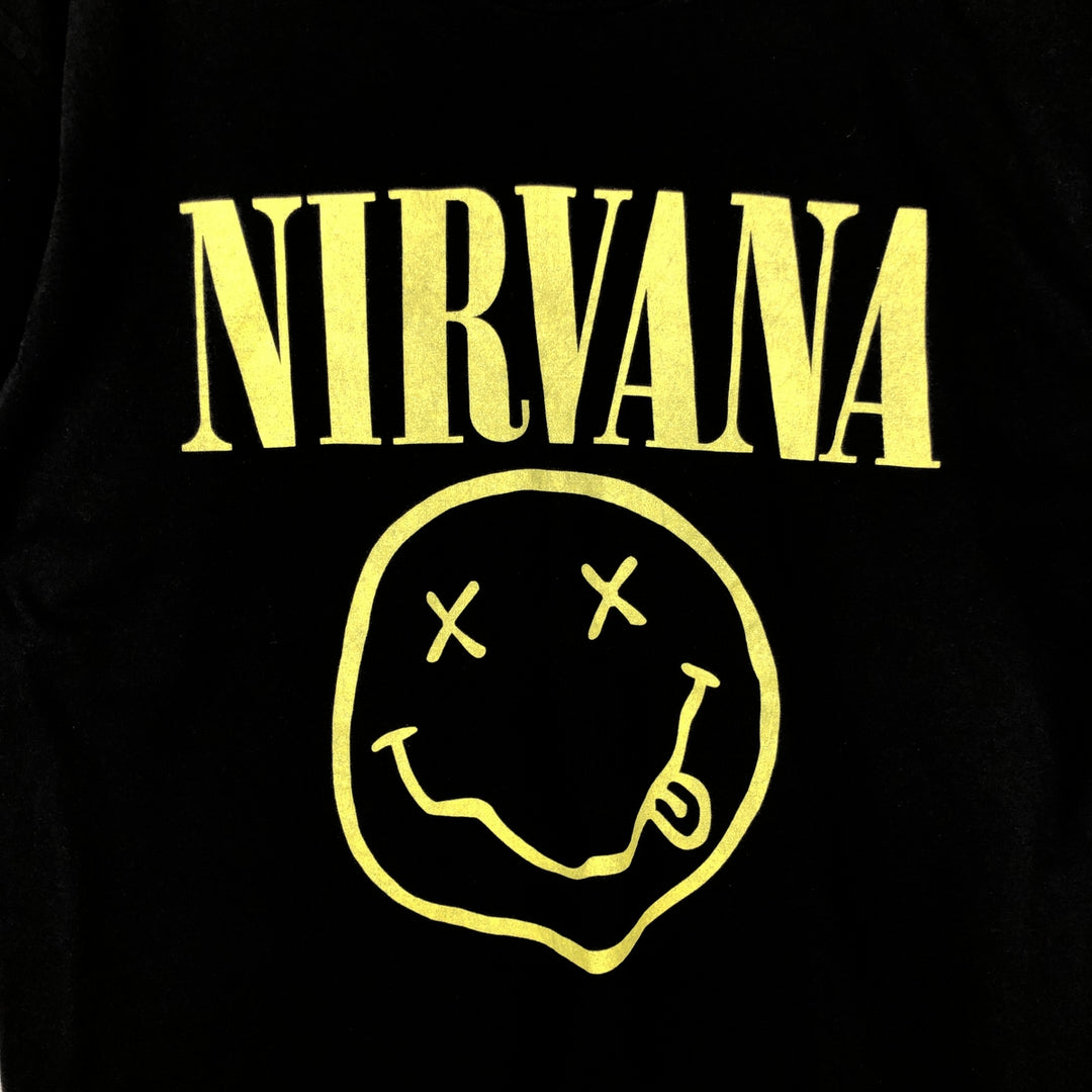 NIRVANA Nirvana Band T-shirt, Band T, Men's L size cotton black type Vintage Second Hand