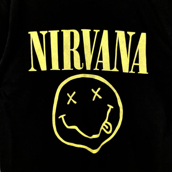 NIRVANA Nirvana Band T-shirt, Band T, Men's L size cotton black type Vintage Second Hand