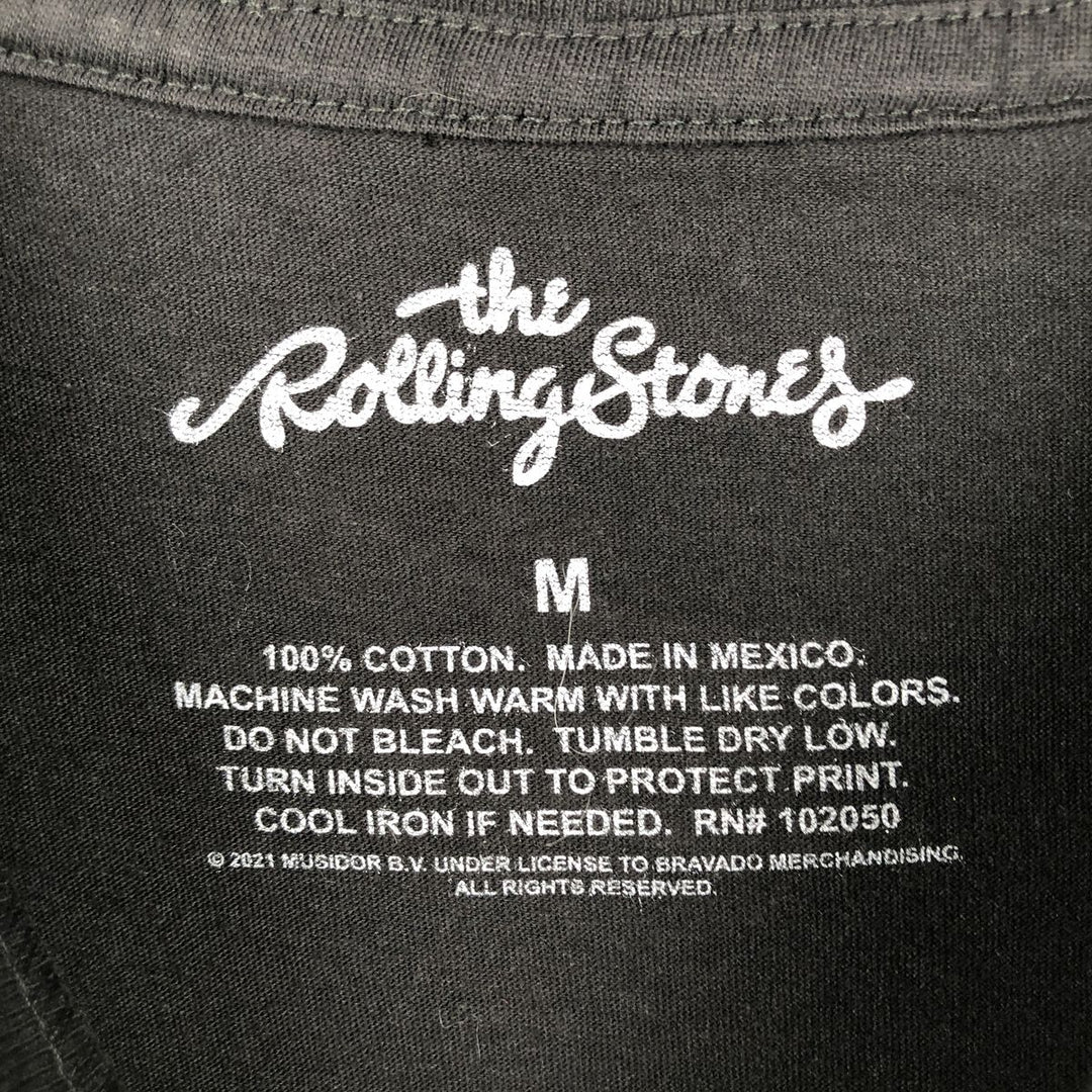 The Rolling Stones Band T-shirt, Men's M size cotton black type Vintage Second Hand