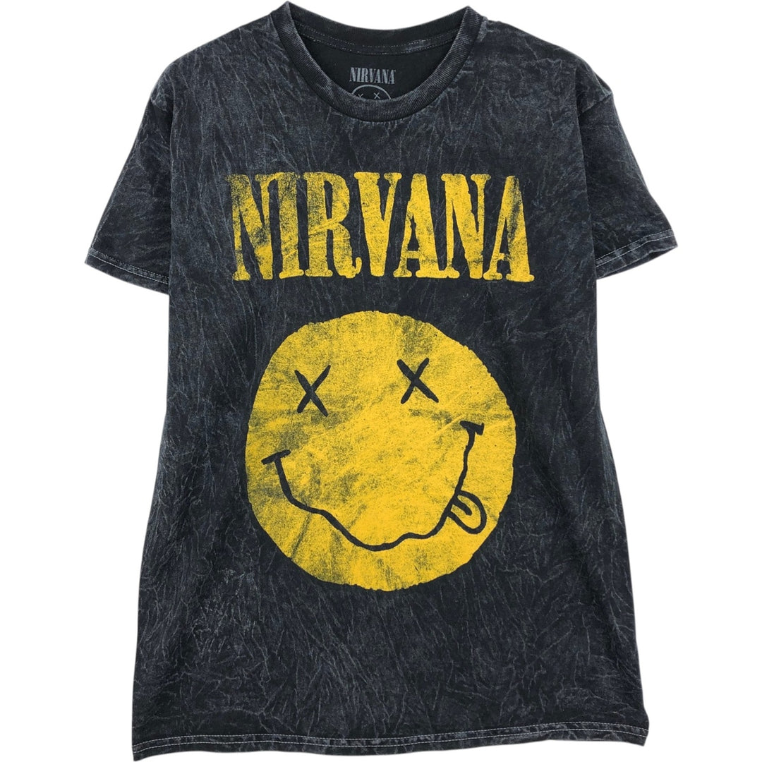 NIRVANA Nirvana Band T-shirt, Band T, Men's M size cotton black type Vintage Second Hand