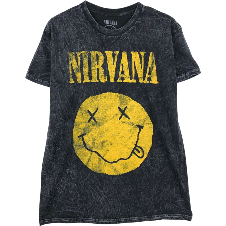NIRVANA Nirvana Band T-shirt, Band T, Men's M size cotton black type Vintage Second Hand