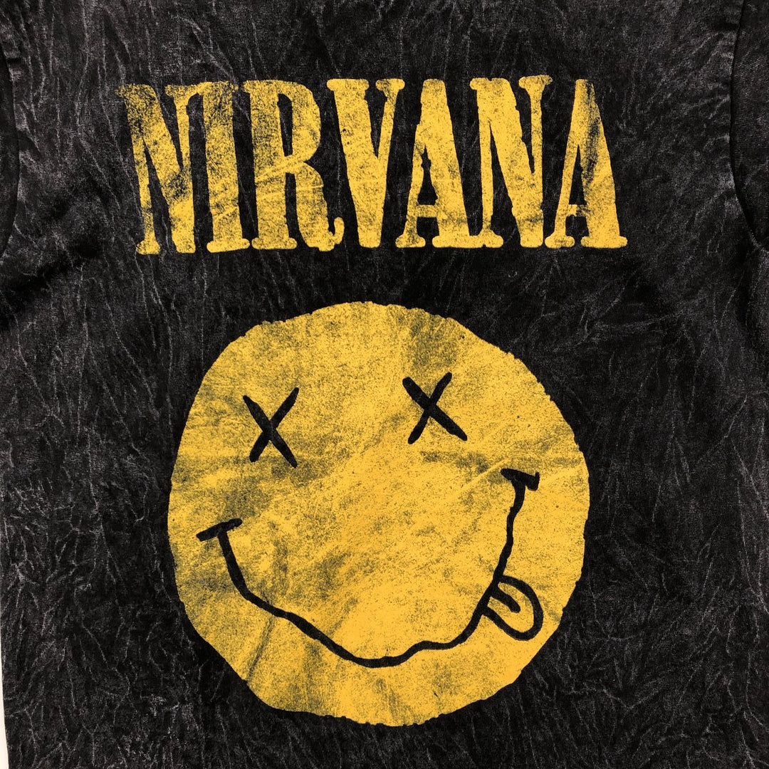 NIRVANA Nirvana Band T-shirt, Band T, Men's M size cotton black type Vintage Second Hand