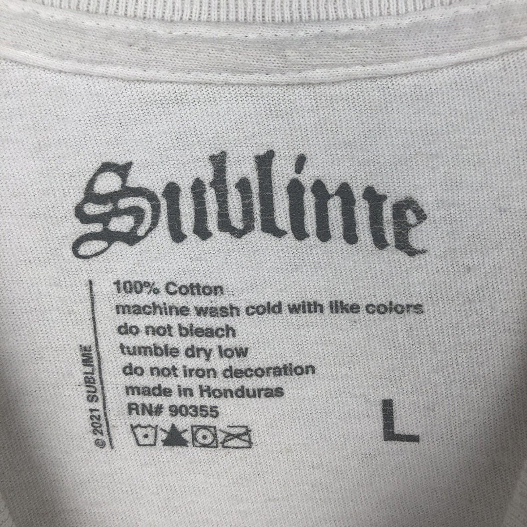SUBLIME Band T-shirt, Men's L size cotton white type Vintage Second Hand
