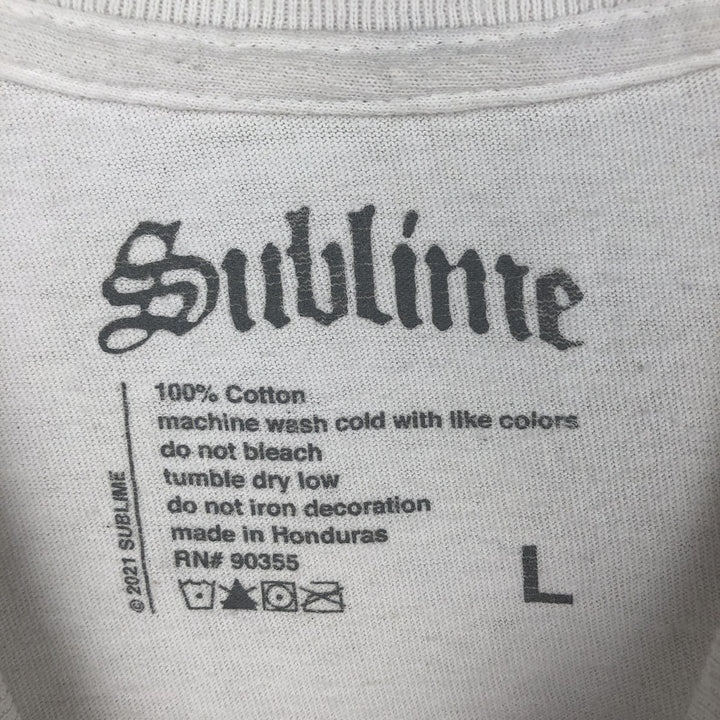 SUBLIME Band T-shirt, Men's L size cotton white type Vintage Second Hand