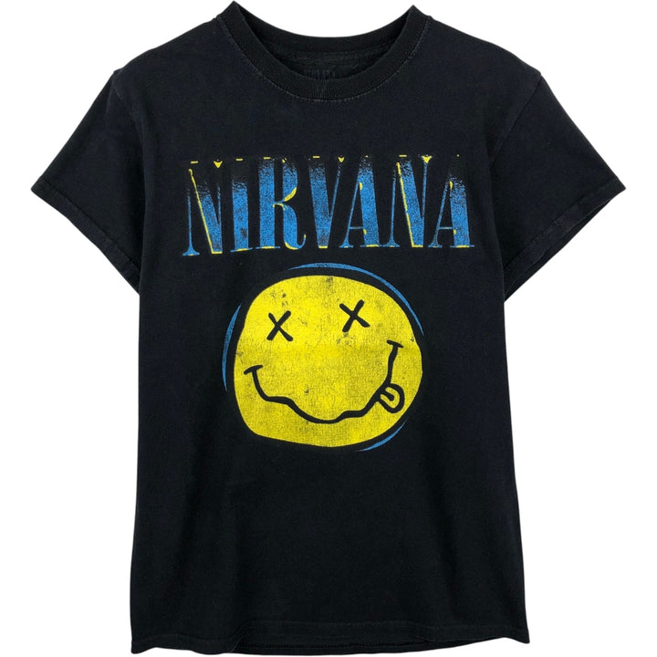 NIRVANA Nirvana Band T-shirt, Band T, Men's S size cotton black type Vintage Second Hand