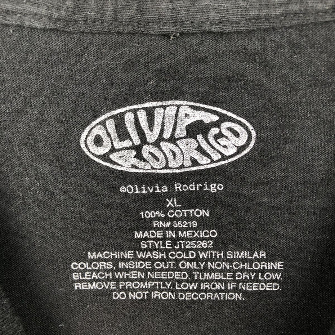 Olivia Rodrigo band t-shirt, men's size XL. cotton black type Vintage Second Hand