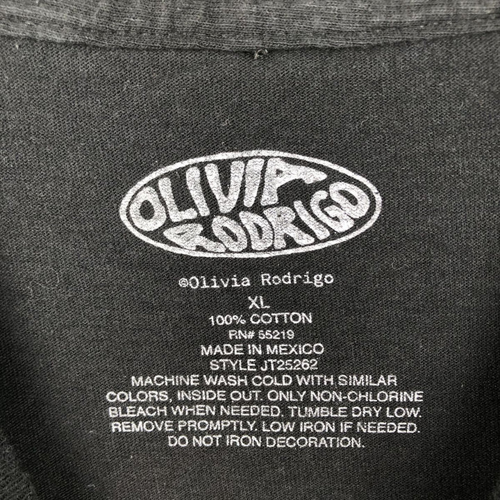 Olivia Rodrigo band t-shirt, men's size XL. cotton black type Vintage Second Hand