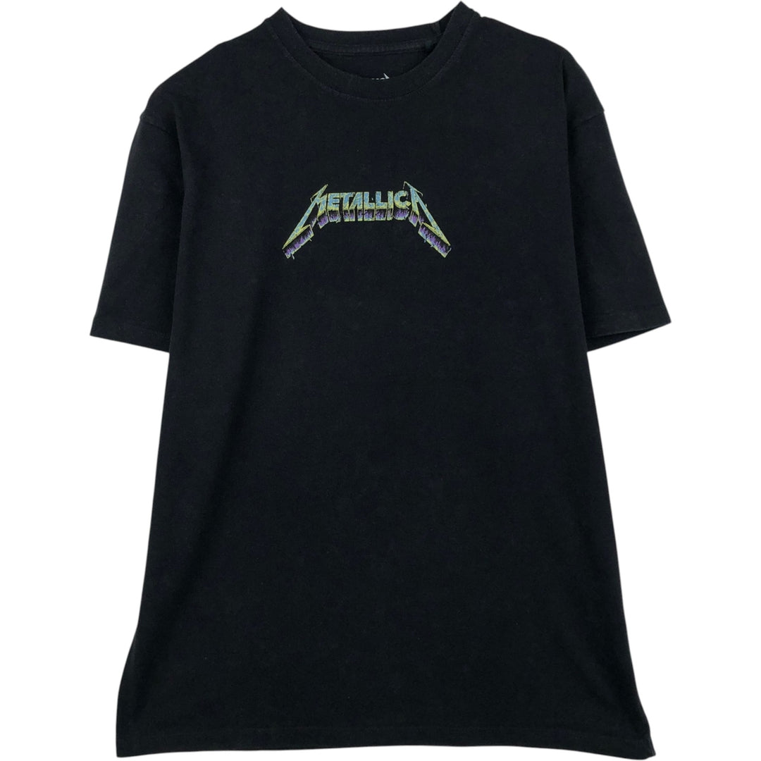 METALLICA Skull Pattern Band T-shirt Band Tee Men's M size cotton black type Vintage Second Hand