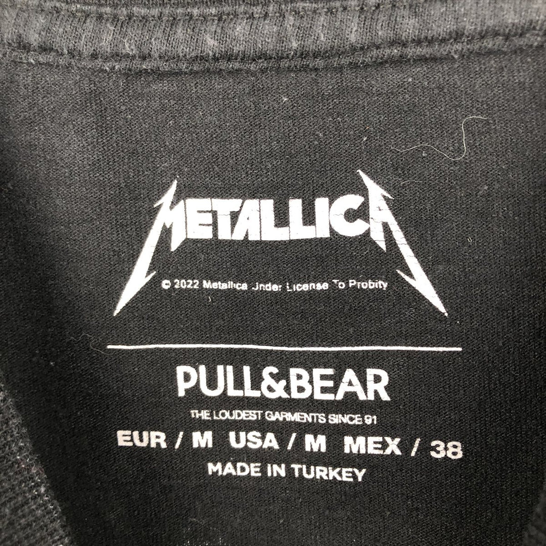 METALLICA Skull Pattern Band T-shirt Band Tee Men's M size cotton black type Vintage Second Hand