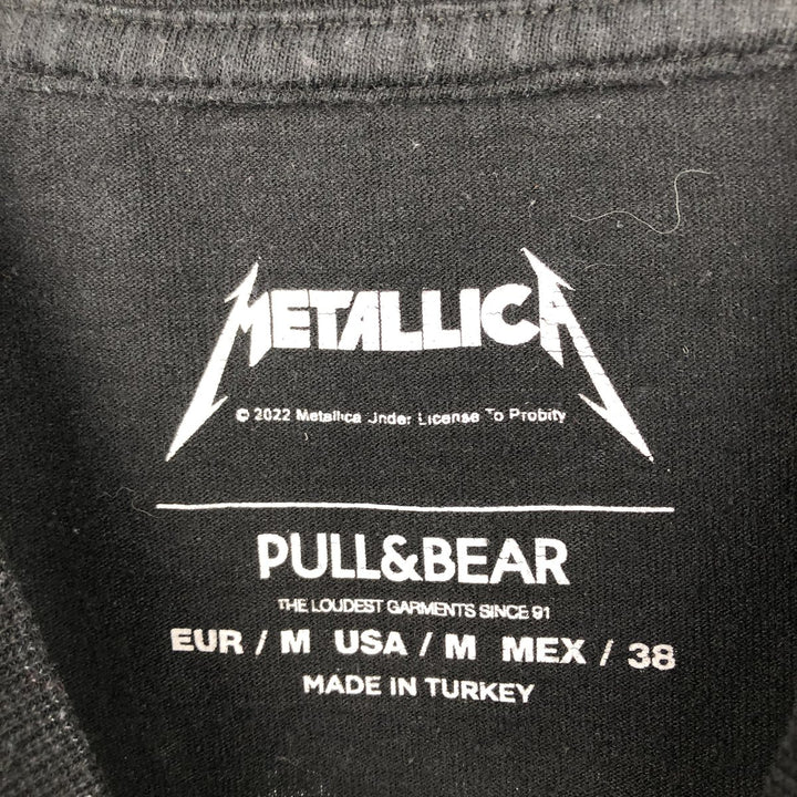 METALLICA Skull Pattern Band T-shirt Band Tee Men's M size cotton black type Vintage Second Hand