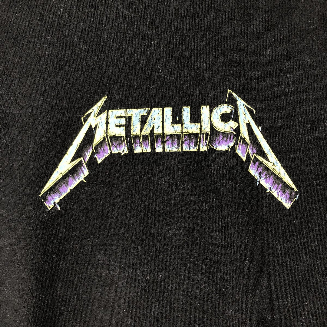 METALLICA Skull Pattern Band T-shirt Band Tee Men's M size cotton black type Vintage Second Hand