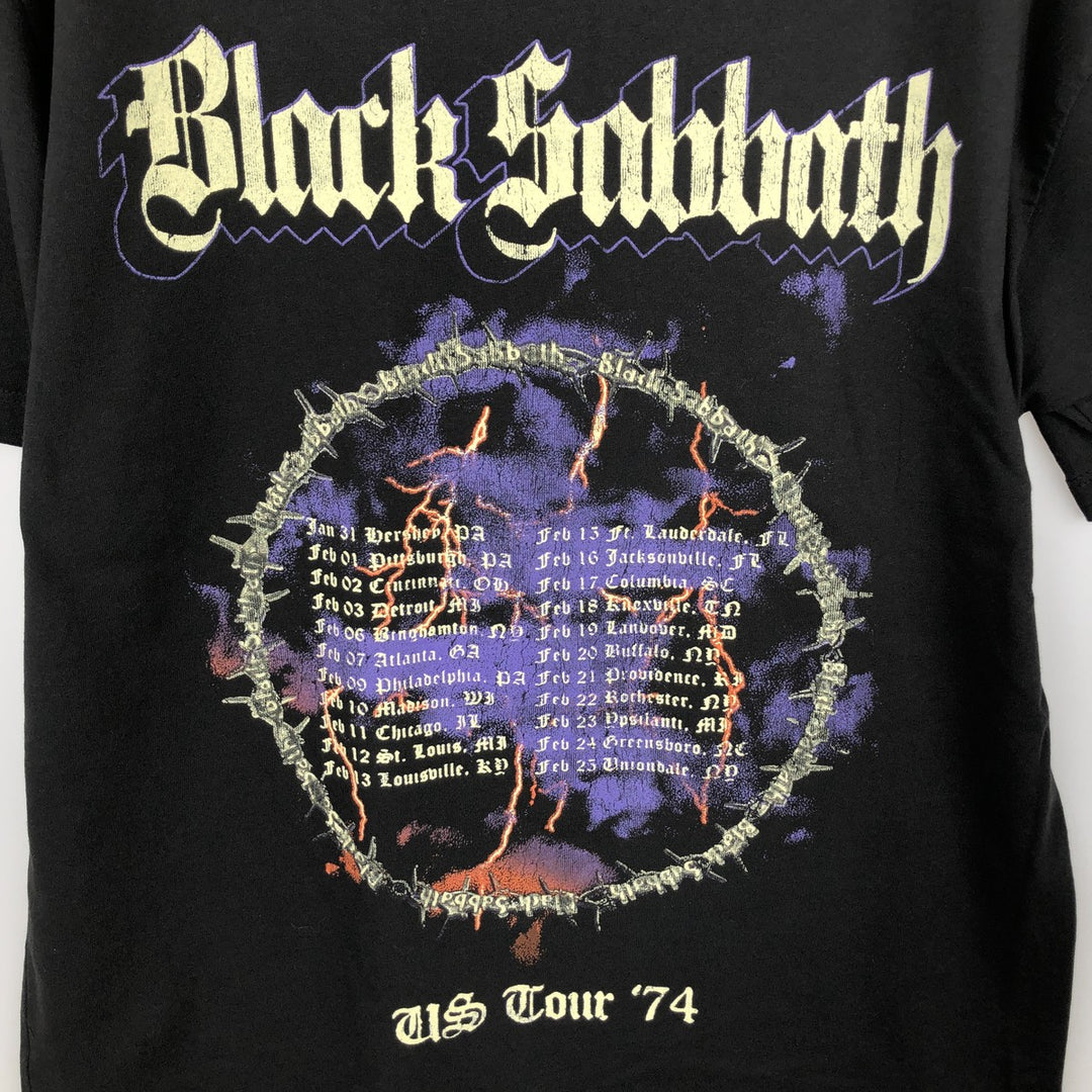 BLACK SABBATH Black Sabbath band T-shirt, band T, men's size S cotton black type Vintage Second Hand