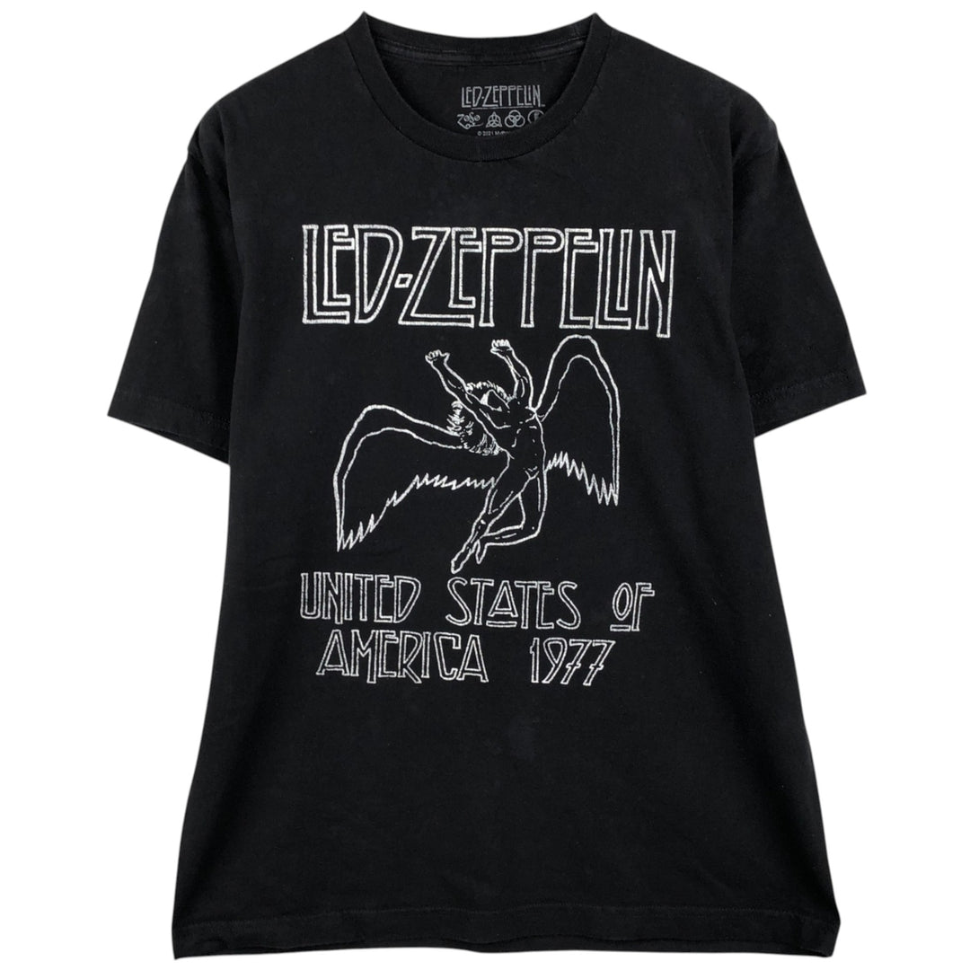 LED ZEPPELIN Led Zeppelin Band T-shirt Band T Men's M size cotton black type Vintage Second Hand