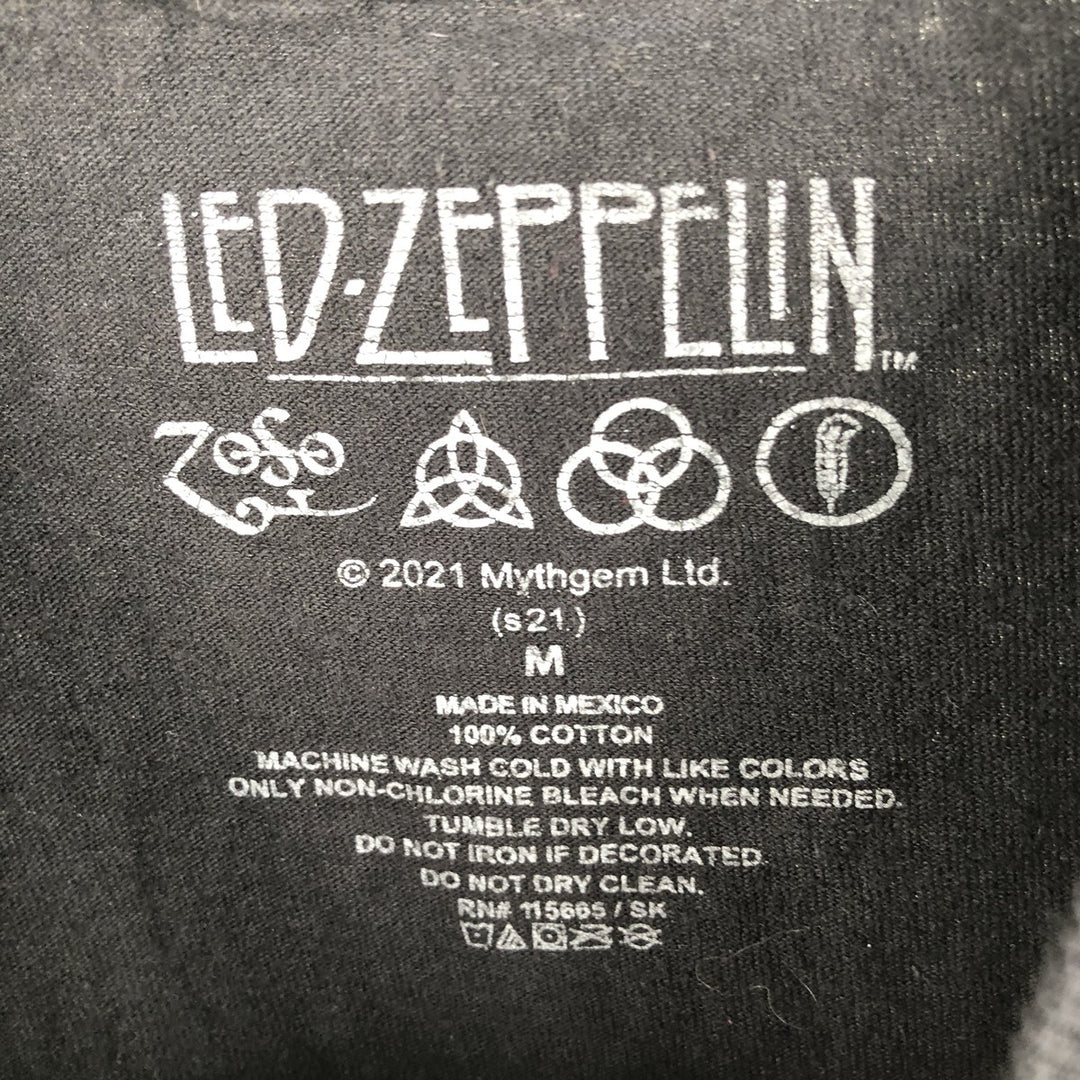 LED ZEPPELIN Led Zeppelin Band T-shirt Band T Men's M size cotton black type Vintage Second Hand