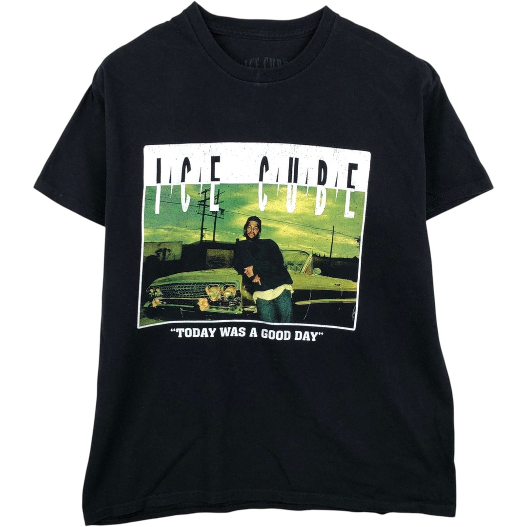 ICE CUBE Rap T-shirt, Men's L size cotton black type Vintage Second Hand