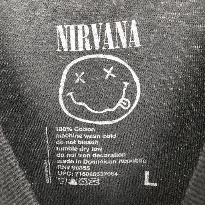 NIRVANA Nirvana Band T-shirt, Band T, Men's L size cotton black type Vintage Second Hand