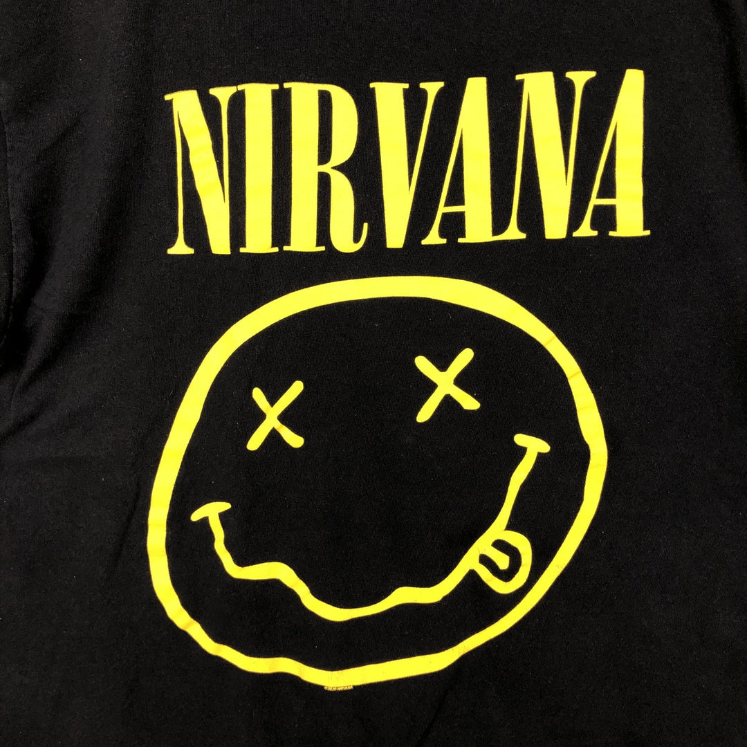 NIRVANA Nirvana Band T-shirt, Band T, Men's L size cotton black type Vintage Second Hand