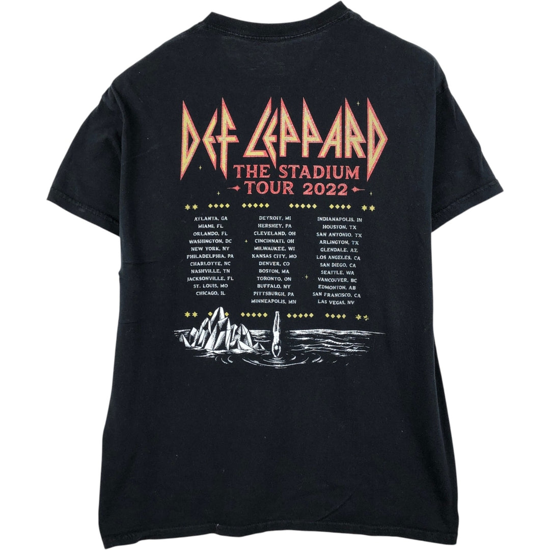 DEF LEPPARD Def Leppard Band T-shirt Band T Men's XL size unclear black type Vintage Second Hand