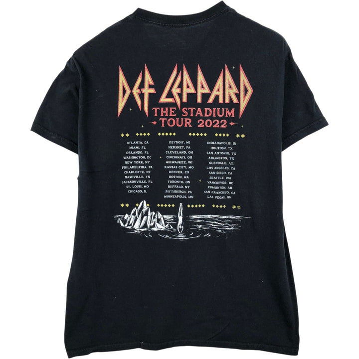DEF LEPPARD Def Leppard Band T-shirt Band T Men's XL size unclear black type Vintage Second Hand