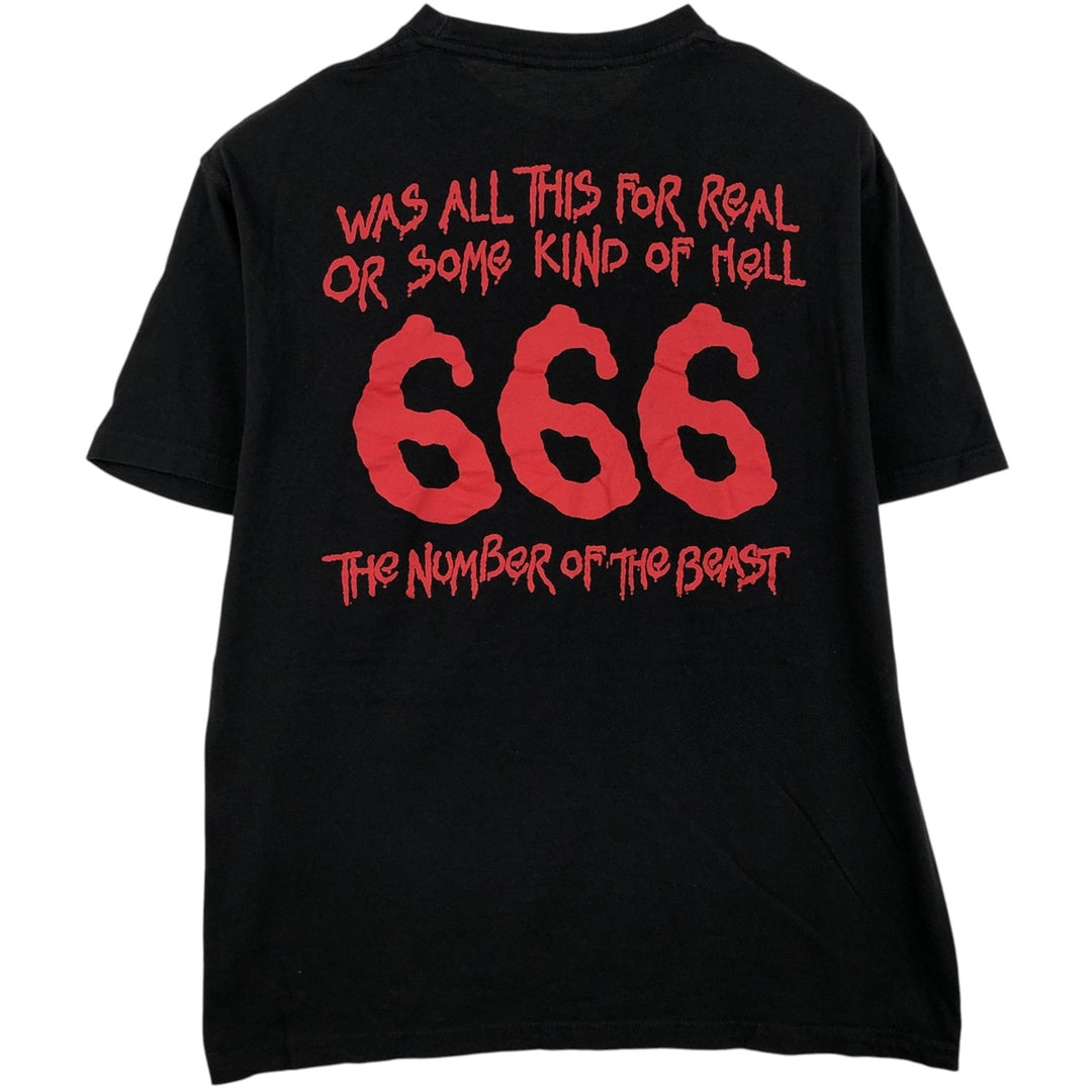 IRON MAIDEN Iron Maiden Band T-shirt Band T Men's L size cotton black type Vintage Second Hand