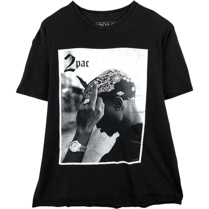 2pac Rap T-shirt, Men's XL size cotton black type Vintage Second Hand