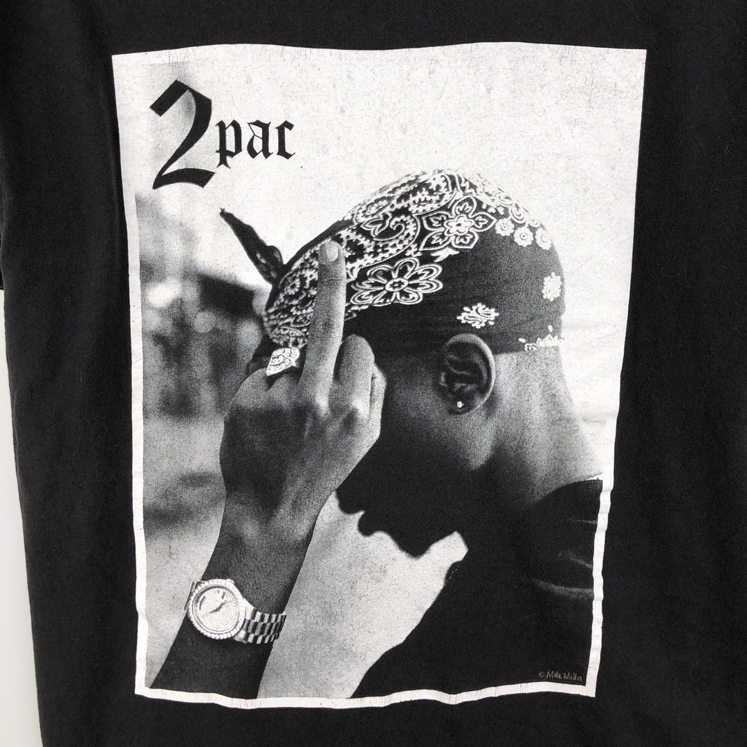 2pac Rap T-shirt, Men's XL size cotton black type Vintage Second Hand