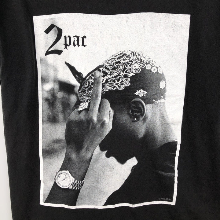 2pac Rap T-shirt, Men's XL size cotton black type Vintage Second Hand