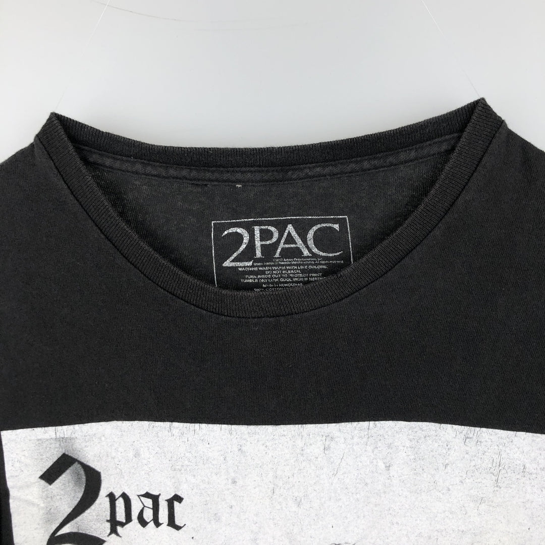 2pac Rap T-shirt, Men's XL size cotton black type Vintage Second Hand