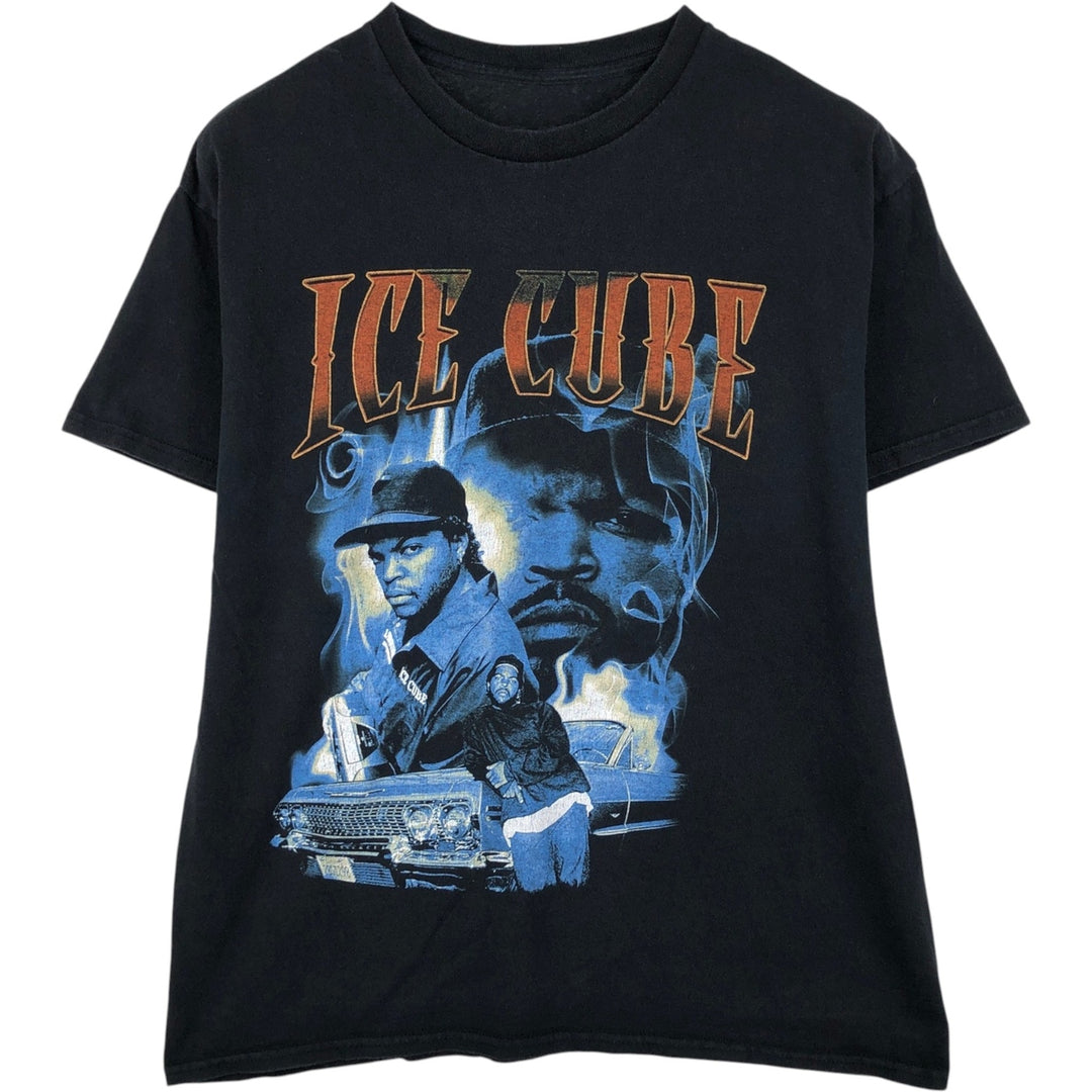 ICE CUBE Rap T-shirt, Men's L size cotton black type Vintage Second Hand