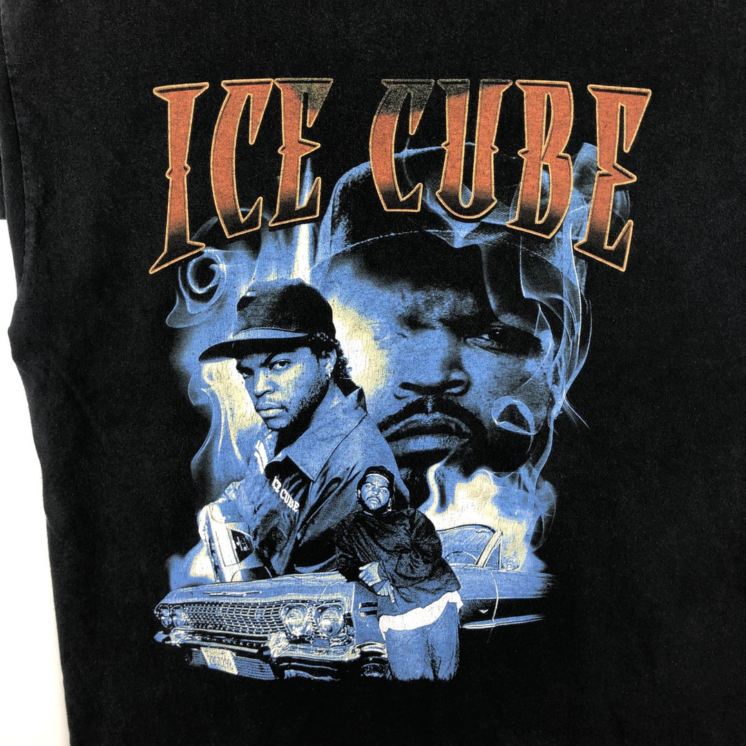 ICE CUBE Rap T-shirt, Men's L size cotton black type Vintage Second Hand