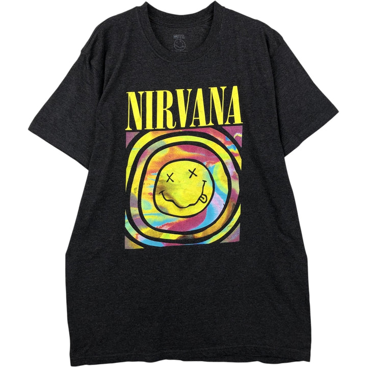 NIRVANA Nirvana Band T-shirt, Band T, Men's XL size cotton black type Vintage Second Hand
