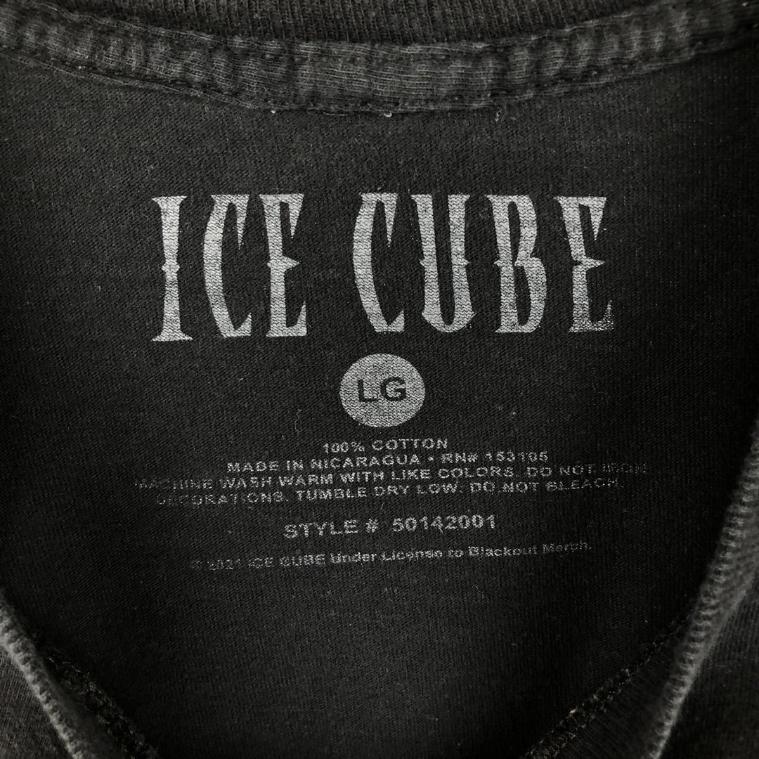 ICE CUBE Rap T-shirt, Men's L size cotton black type Vintage Second Hand